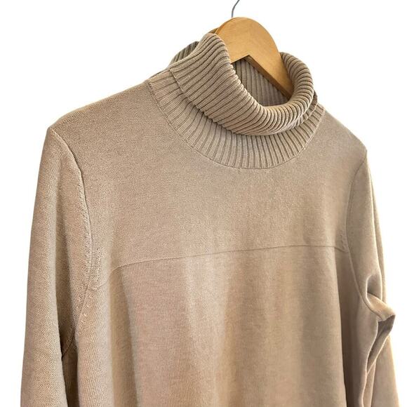 5 for $40 SALE! Modern Soul Tan Mock Turtle Neck Xtra Long Sweater sz XL - Picture 6 of 13